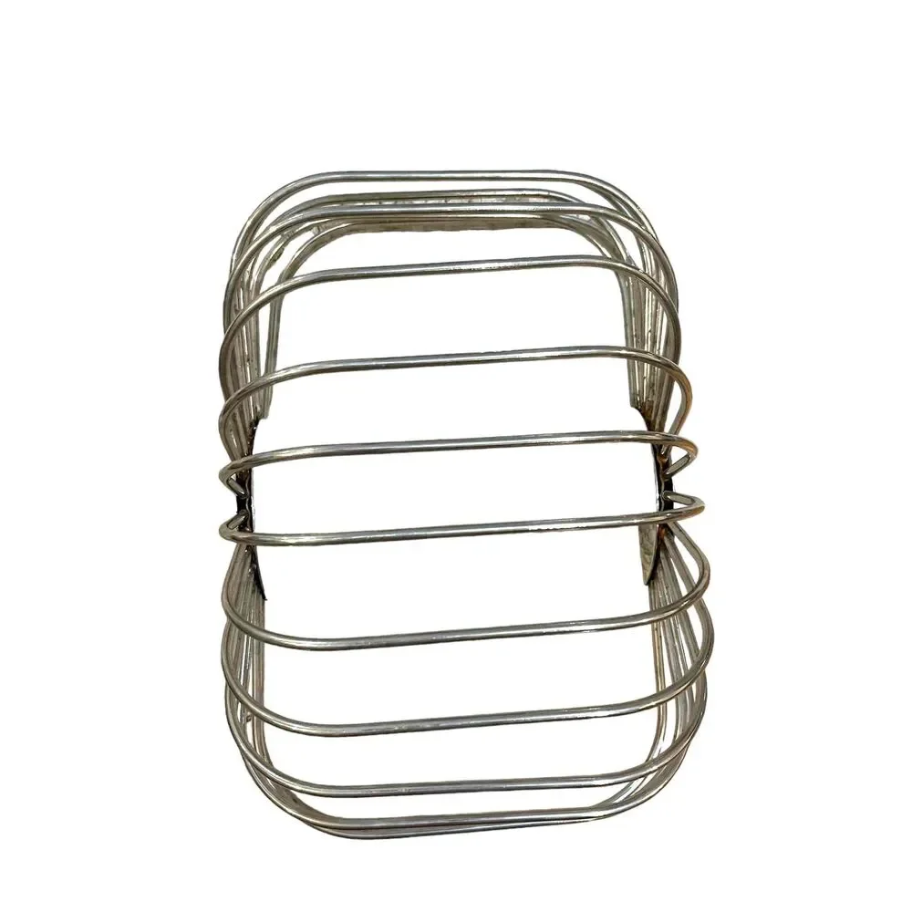 Godinger Vintage Silver Metal Wire Fruit‎ Basket Folding Handle GUC Art Deco